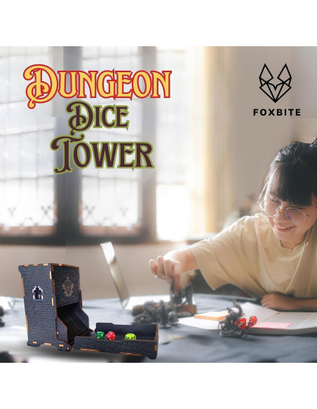 Torre de Dados D&D FOXBITE Madera Natural Plegable 25x10x10cm