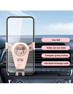 Soporte para Teléfono de Coche Minnie - Clip Ventilación Ajustable 2