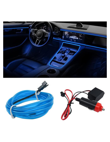 Tira de luces LED AUKEPO 4.88m Azul para interiores de auto