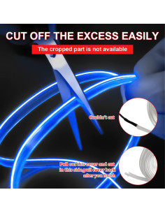 Tira de luces LED AUKEPO 4.88m Azul para interiores de auto 2