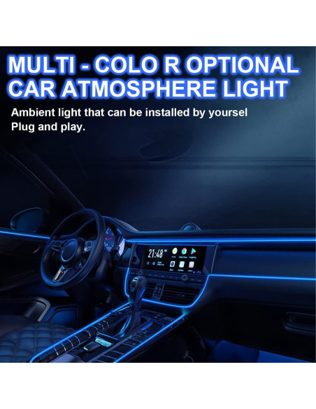 Tira de luces LED AUKEPO 4.88m Azul para interiores de auto