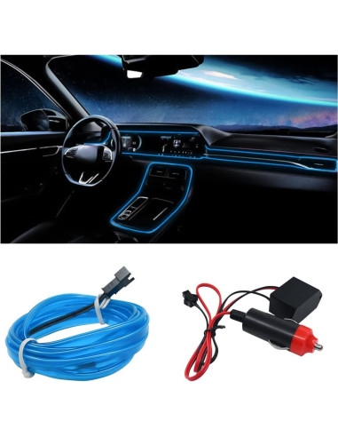 Tira de luces LED AUKEPO 4.88m Azul para interiores de auto
