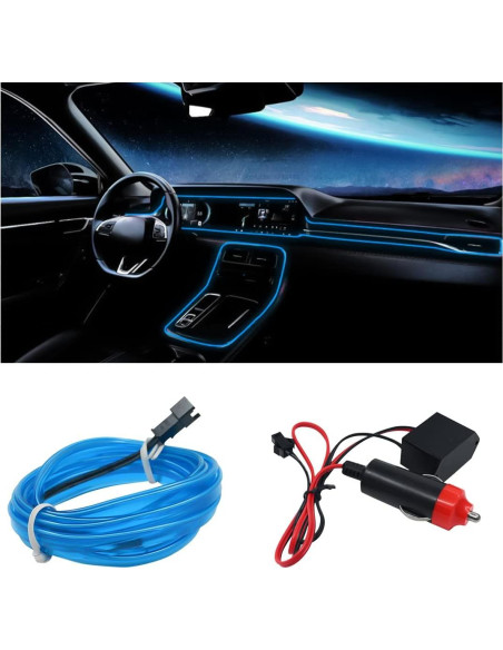 Tira de luces LED AUKEPO 4.88m Azul para interiores de auto