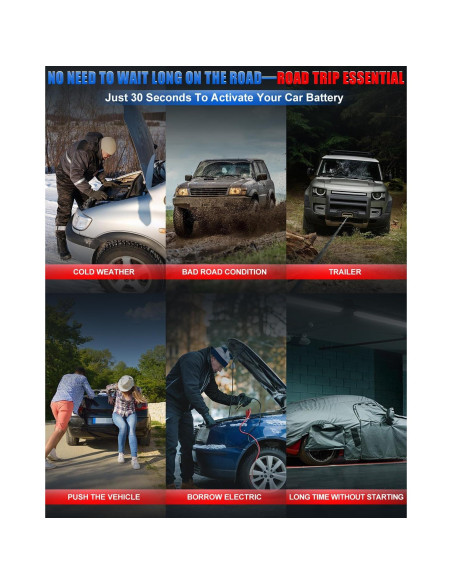 Arrancador de Batería Portátil TekGlom 3000A 10000mAh 12V