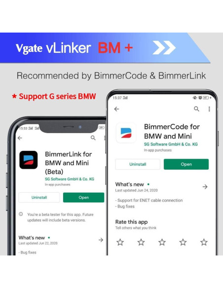 Escáner OBD2 Bluetooth Vgate vLinker BM+ para BMW y Mini