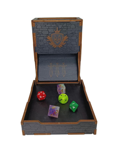 Torre de Dados D&D FOXBITE Madera Natural Plegable 25x10x10cm