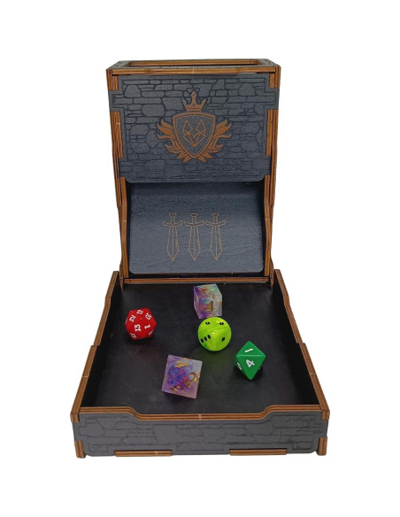 Torre de Dados D&D FOXBITE Madera Natural Plegable 25x10x10cm