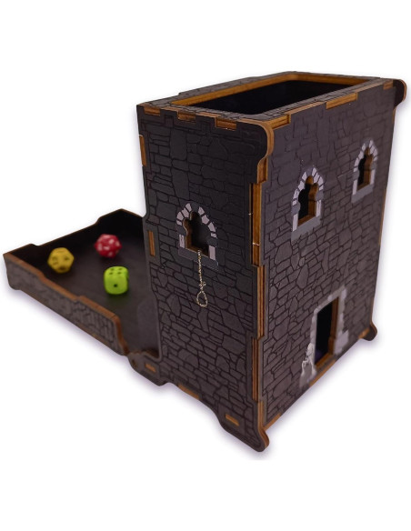 Torre de Dados D&D FOXBITE Madera Natural Plegable 25x10x10cm