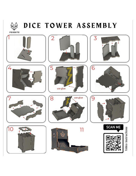 Torre de Dados D&D FOXBITE Madera Natural Plegable 25x10x10cm