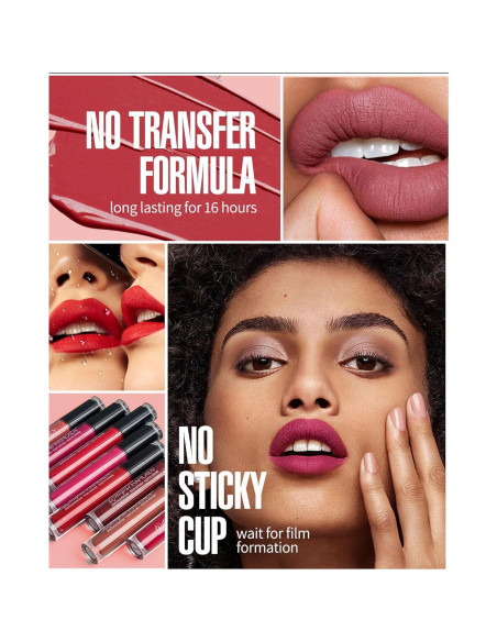 Lápiz Labial Líquido Mate HANLADY 30 ml Rosa Frío Vegano