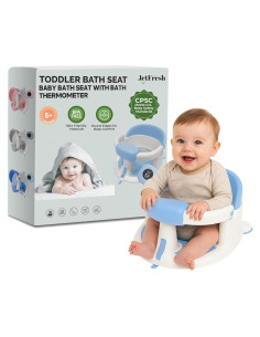 Asiento de Baño para Bebés Jetfresh Azul con Termómetro Flotante