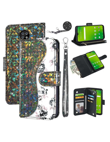 Funda Cartera Flip Dibosom para Cricket Ovation Negra con Soporte