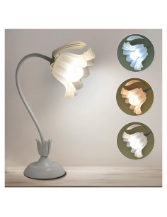 Lámpara de Mesa Floral Vintage HUANGSHI 3 Niveles de Brillo