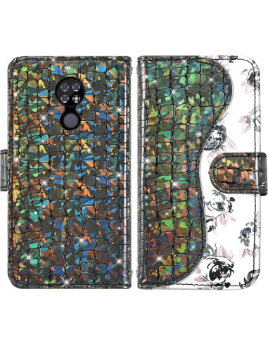 Funda Cartera Flip Dibosom para Cricket Ovation Negra con Soporte