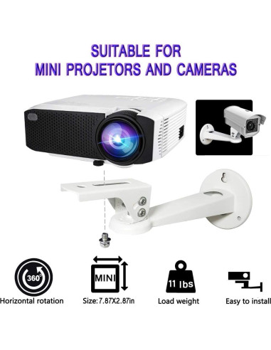 Soporte de Pared para Mini Proyector 2-Be-Best Blanco 20.1 cm