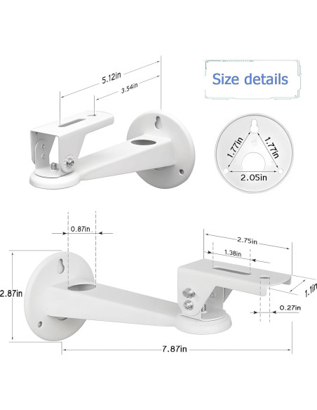 Soporte de Pared para Mini Proyector 2-Be-Best Blanco 20.1 cm