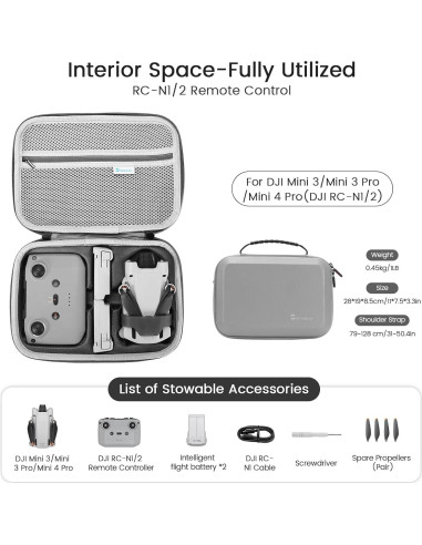 Funda Compacta Skyreat para Drone DJI Mini 4 Pro - PU a Prueba de Golpes