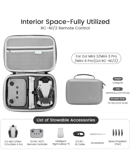 Funda Compacta Skyreat para Drone DJI Mini 4 Pro - PU a Prueba de Golpes
