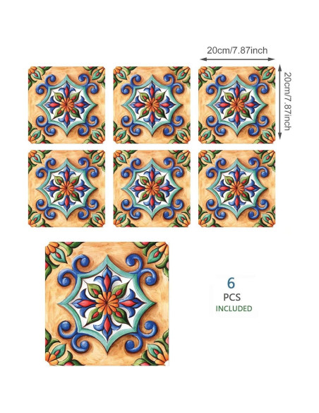 Calcomanías autoadhesivas AS sale 20x20cm diseño mexicano - 6 piezas