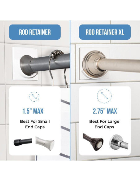 Soportes Adhesivos para Varilla de Ducha Adherion - Paquete de 2