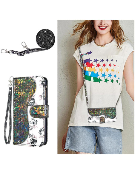 Funda Cartera Flip Dibosom para Cricket Ovation Negra con Soporte