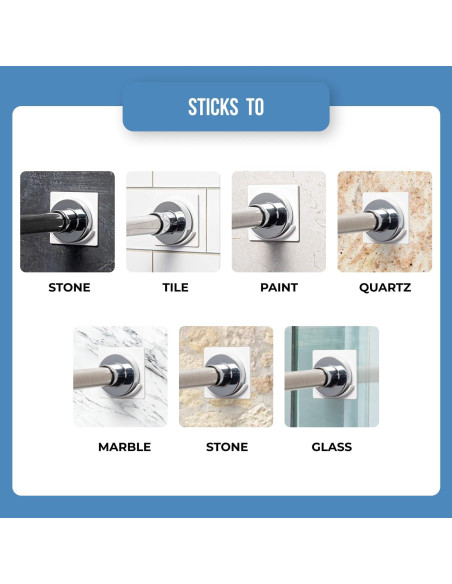 Soportes Adhesivos para Varilla de Ducha Adherion - Paquete de 2