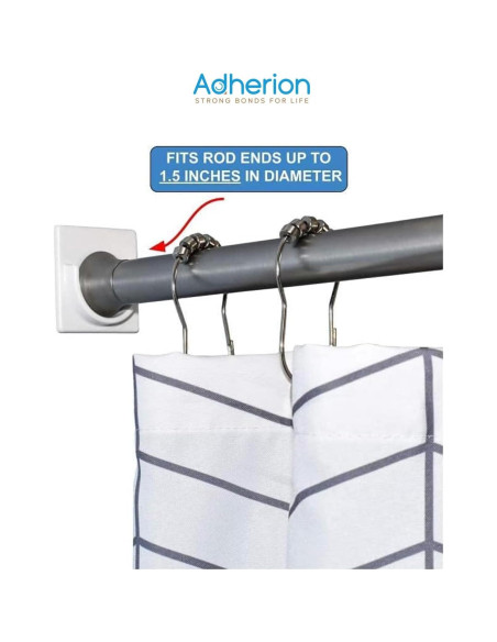 Soportes Adhesivos para Varilla de Ducha Adherion - Paquete de 2