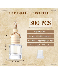 Ambientadores Colgantes para Auto Zubebe 300 Pcs 8ml Vidrio 2