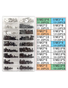 Juego de Tornillos Akuoly 355 Piezas M2 M2.5 M3 para Laptop