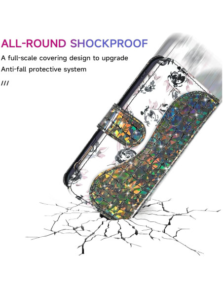 Funda Cartera Flip Dibosom para Cricket Ovation Negra con Soporte