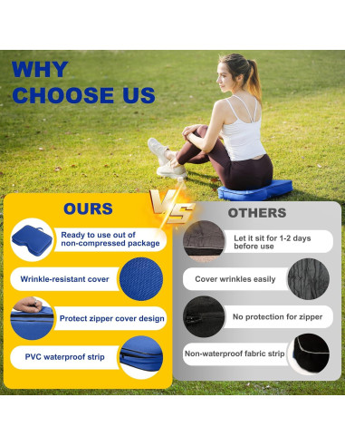 Cojines para Asientos de Estadio FASTMOMENT - 2 Pcs Azul