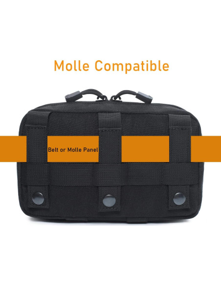 Bolsa Administrativa Molle Táctica Atwilltap Negra 22.1x13.5cm