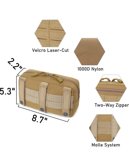 Bolsa Administrativa Molle Táctica Atwilltap Negra 22.1x13.5cm