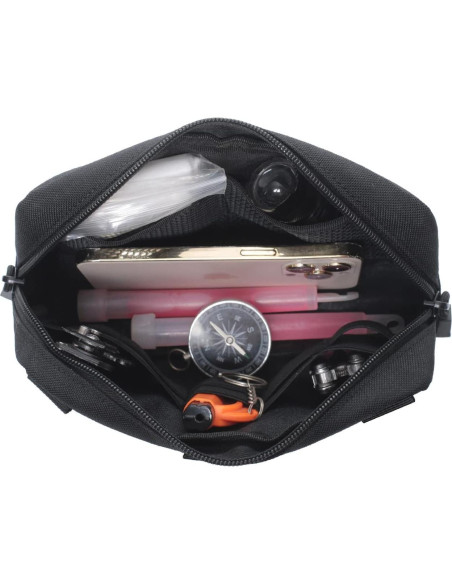 Bolsa Administrativa Molle Táctica Atwilltap Negra 22.1x13.5cm