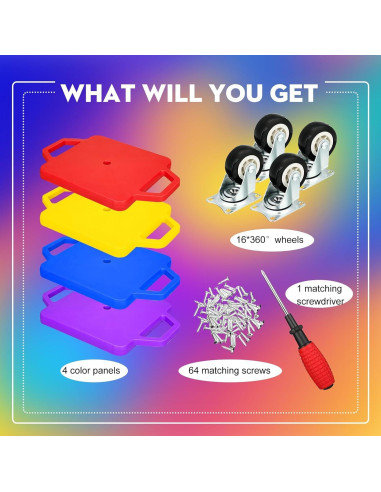 4 Tablas de Scooter SUNYIWJIE con Manijas y Ruedas de Plástico