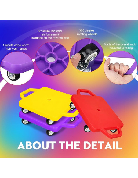 4 Tablas de Scooter SUNYIWJIE con Manijas y Ruedas de Plástico