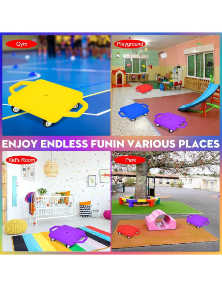 4 Tablas de Scooter SUNYIWJIE con Manijas y Ruedas de Plástico