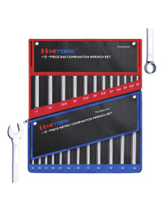 Juego de Llaves Combinadas Hitork 24 Piezas SAE y Métrico