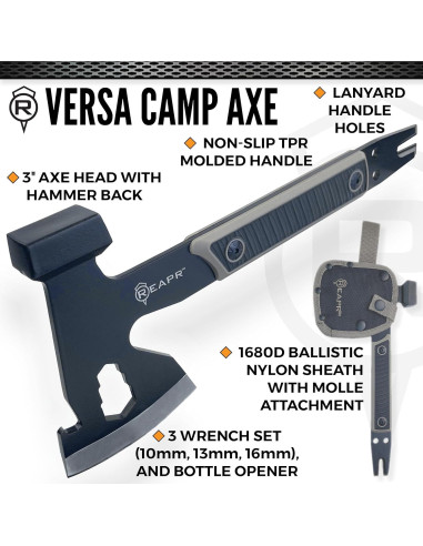Hacha de Campamento Reapr Versa 27.3 cm Multifuncional con Martillo