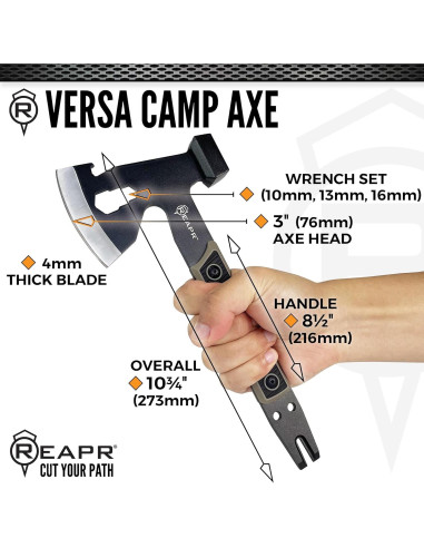 Hacha de Campamento Reapr Versa 27.3 cm Multifuncional con Martillo