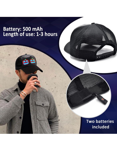 Gorra LED Inteligente GOTUS con App Bluetooth, Personalizable