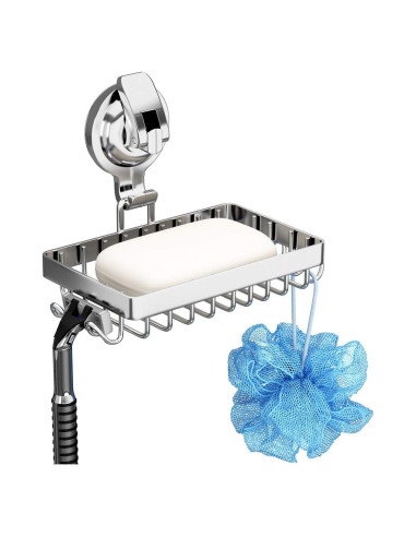 Soporte de Jabón con Ventosa TESOT, Acero Inoxidable 304, Plata
