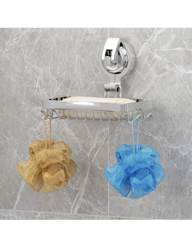 Soporte de Jabón con Ventosa TESOT, Acero Inoxidable 304, Plata