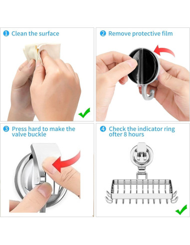 Soporte de Jabón con Ventosa TESOT, Acero Inoxidable 304, Plata