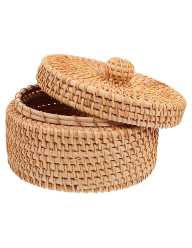 Cesta de Almacenamiento Redonda Cabilock con Tapa 15x8cm