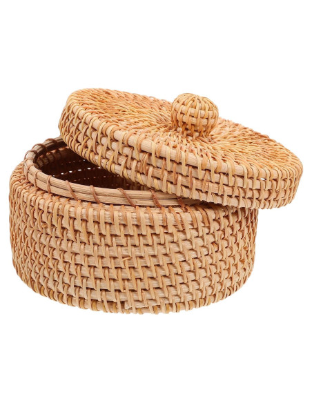 Cesta de Almacenamiento Redonda Cabilock con Tapa 15x8cm