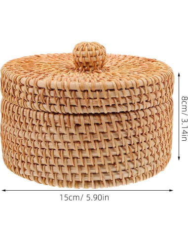 Cesta de Almacenamiento Redonda Cabilock con Tapa 15x8cm