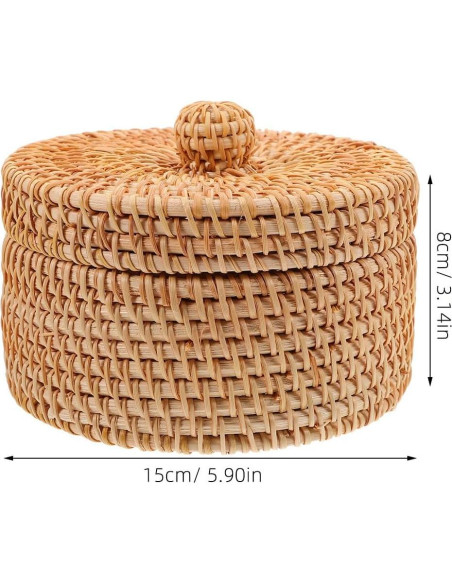 Cesta de Almacenamiento Redonda Cabilock con Tapa 15x8cm