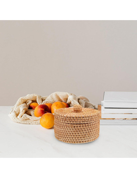 Cesta de Almacenamiento Redonda Cabilock con Tapa 15x8cm