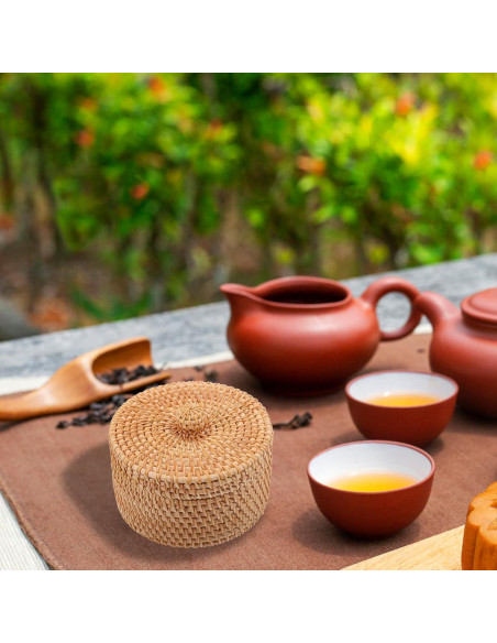 Cesta de Almacenamiento Redonda Cabilock con Tapa 15x8cm